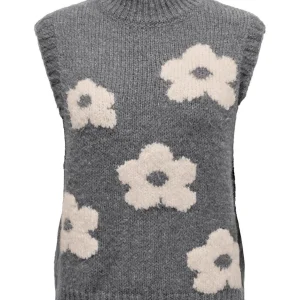 Jdykilian Flower S/l Vest Knt - Grijs Dessin