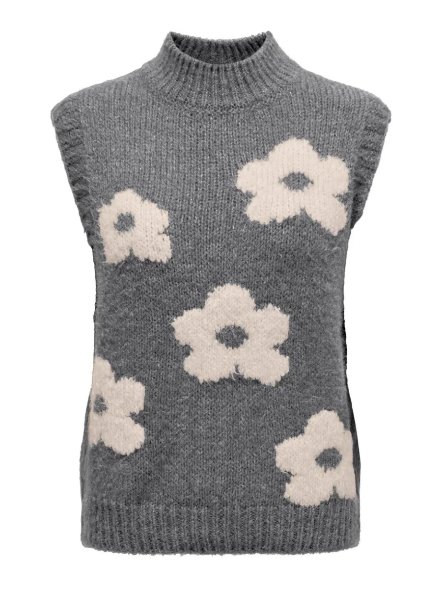 Jdykilian Flower S/l Vest Knt - Grijs Dessin - Afbeelding 2
