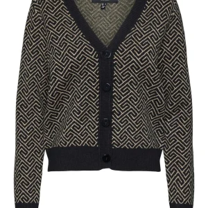 Vmaria Art Ls Vneck Cardigan - Zwart Dessin