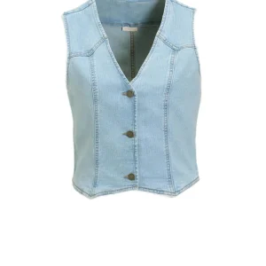 Jdyclaudia Sl Waistcoat Dnm - Blue Denim