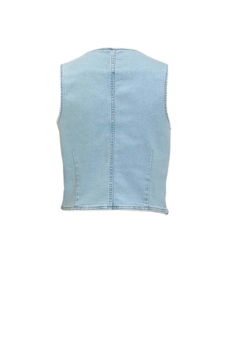 Jdyclaudia Sl Waistcoat Dnm - Blue Denim - Afbeelding 3