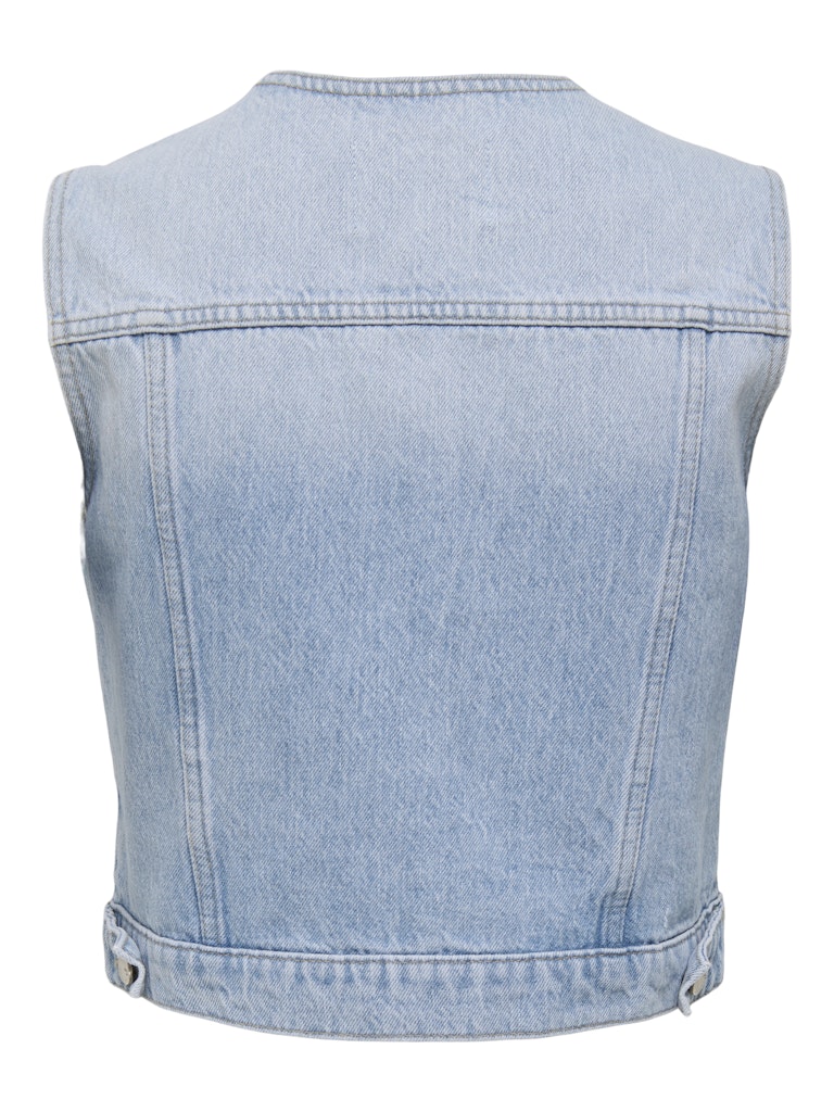 Onlfeliz Dnm Waistcoat Round Collar Tai - Blue Denim - Afbeelding 3