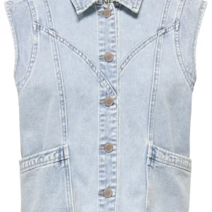 Onlkennedy Sl Dnm Waistcoat Bj Noos - Blue Denim