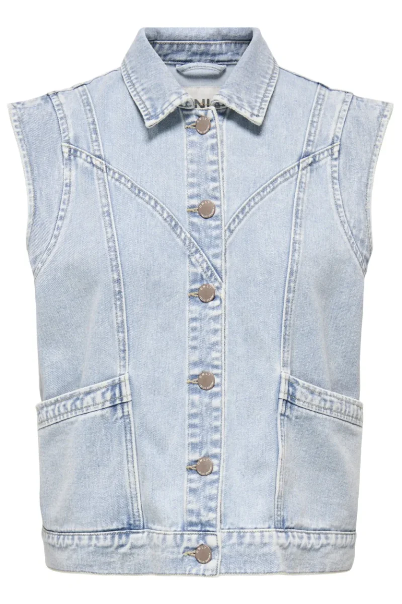 Onlkennedy Sl Dnm Waistcoat Bj Noos - Blue Denim