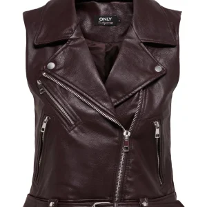 Onlvera Faux Leather Waistcoat Otw - Bruin