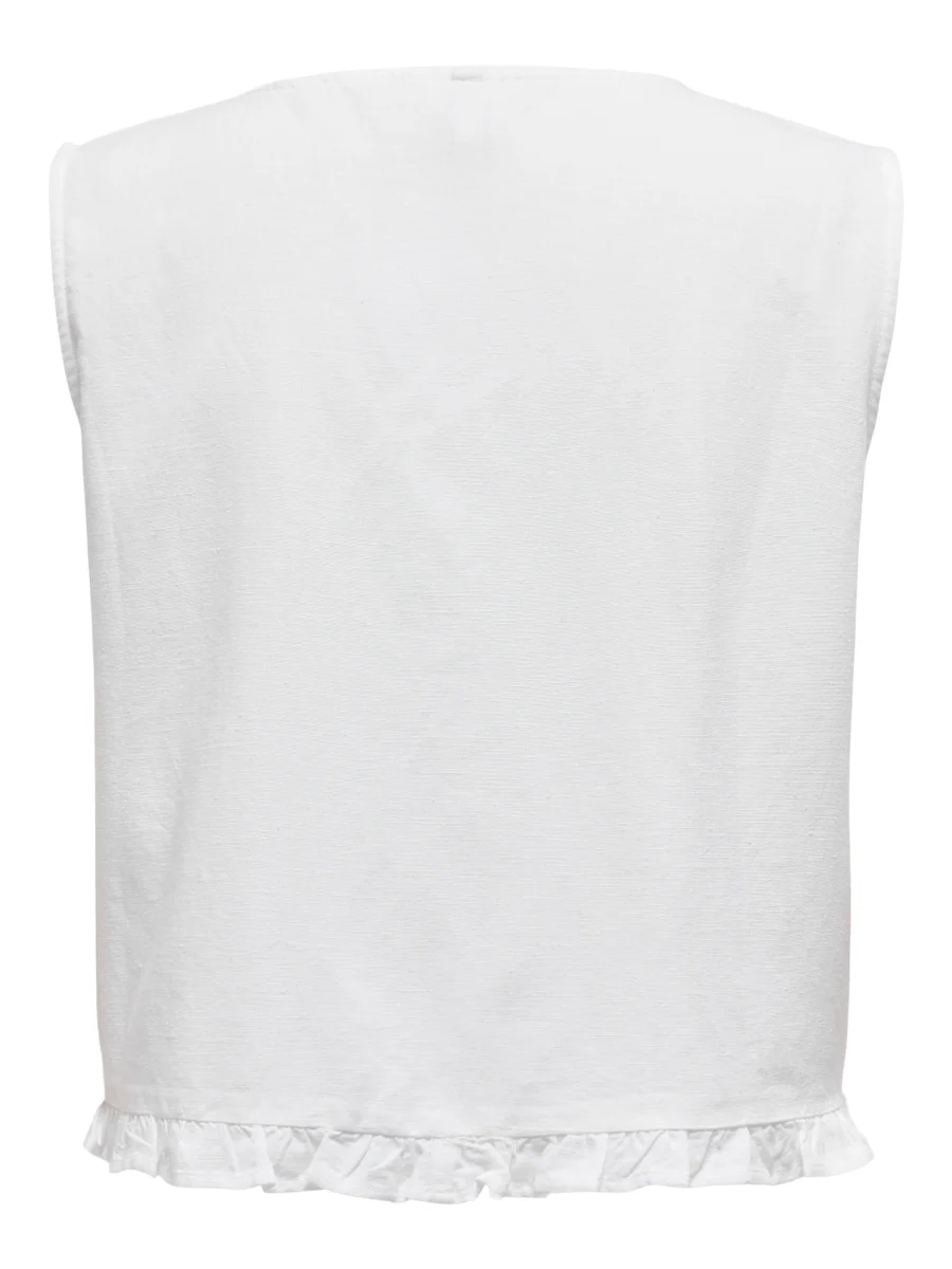 Onljakiri Linen S/l Emb Vest Ptm - Off-white - Afbeelding 3