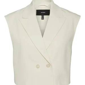 Vmulia Short Waistcoat Tlr - Ecru