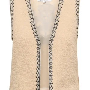Onlsvea Teddy Emb. Waistcoat Cs Otw - Ecru