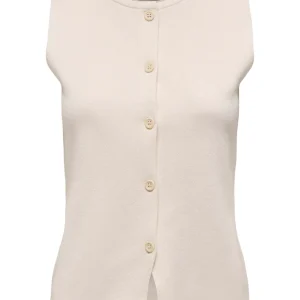 Jdyprime Life S/l On Fitted Vest Knt - Ecru