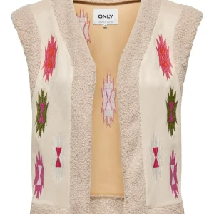 Onlfrida Aztec Emb. Waistcoat Cs Ot - Beige