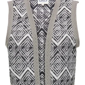 Onllilah S/l Jaquard Vest Pnt Cs - Ecru Dessin