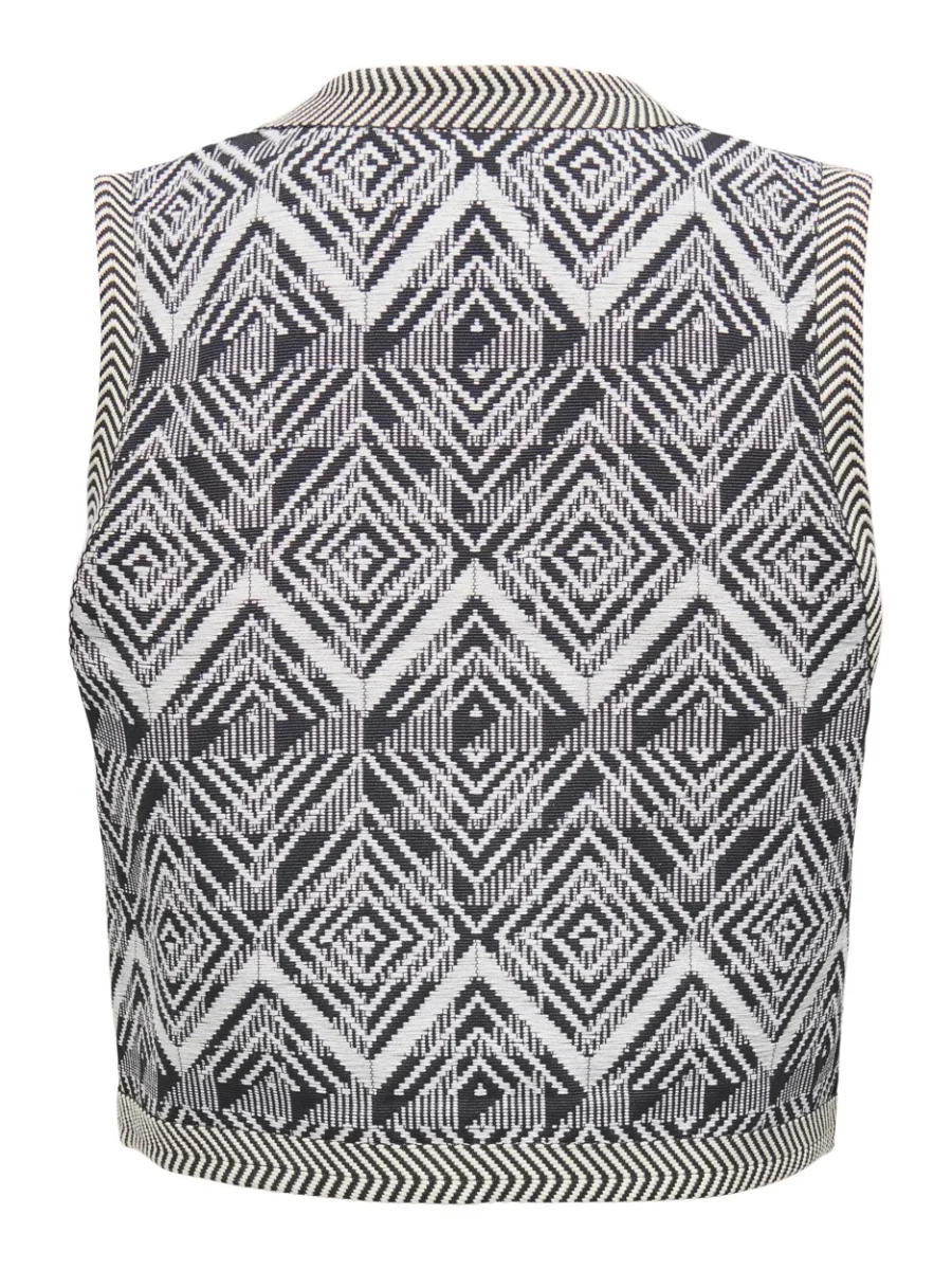 Onllilah S/l Jaquard Vest Pnt Cs - Ecru Dessin - Afbeelding 3