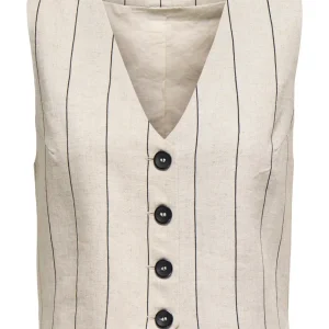 Jdymilla S/l Waistcoat Wvn - Ecru Dessin