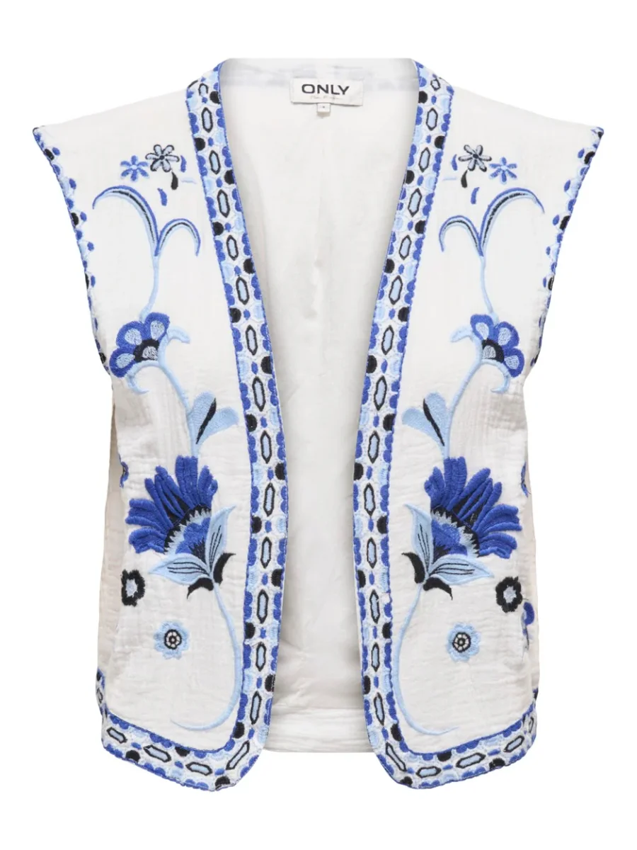 Onlthyra Life Sl Emb Vest Wvn Cs - Wit Dessin - Afbeelding 2