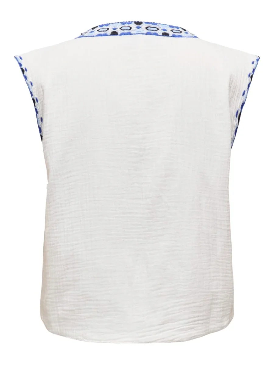 Onlthyra Life Sl Emb Vest Wvn Cs - Wit Dessin - Afbeelding 3