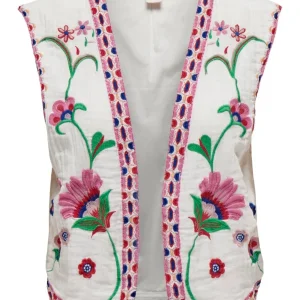 Onlthyra Life Sl Emb Vest Wvn Cs - Wit Dessin