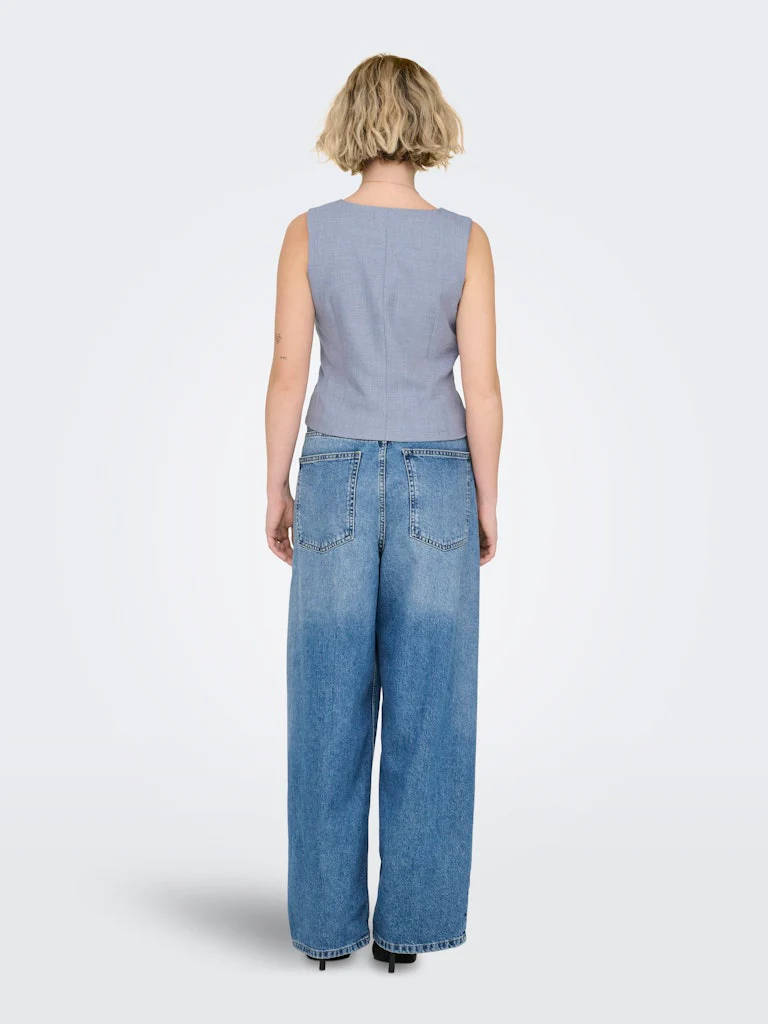 Onllinda S/l Mel Fit Waistcoat Tlr Noos - Lichtblauw - Afbeelding 8