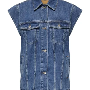 Onlirene S/l Dnm Waistcoat Cro - Blue Denim