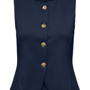 Jdyrisso S/l Waistcoat Jrs - Navy