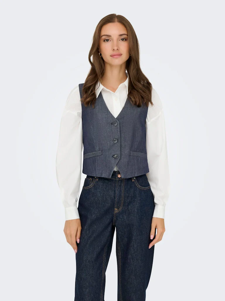 Jdyanthony S/l Waistcoat Tlr - Blauw Dessin - Afbeelding 4