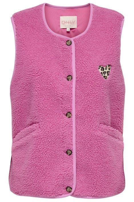 Onlbaby Life Teddy Vest Pnt Cs - Roze - Afbeelding 2