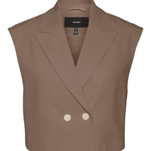 Vmulia Short Waistcoat Tlr - Bruin
