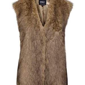 Onldawn Life Faux Fur Waistcoat Otw - Bruin Dessin