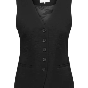 Jdyriver S/l Waistcoat Wvn Tlr - Zwart