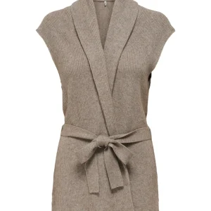 Onlkatia Sl Rib Long Vest Cc Knt - Bruin Melee