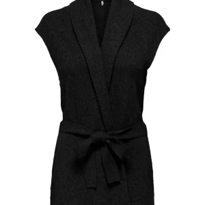 Onlkatia Sl Rib Long Vest Cc Knt - Zwart
