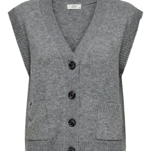 Jdysuper Life S/l V-neck Vest Knt - Grijs Melee