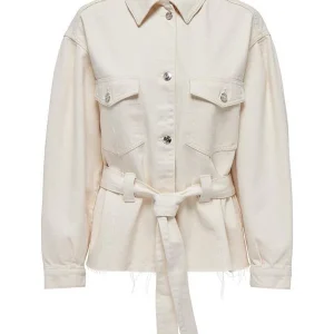 Onlheath Ls Ecru Dnm Jacket Cro - Ecru