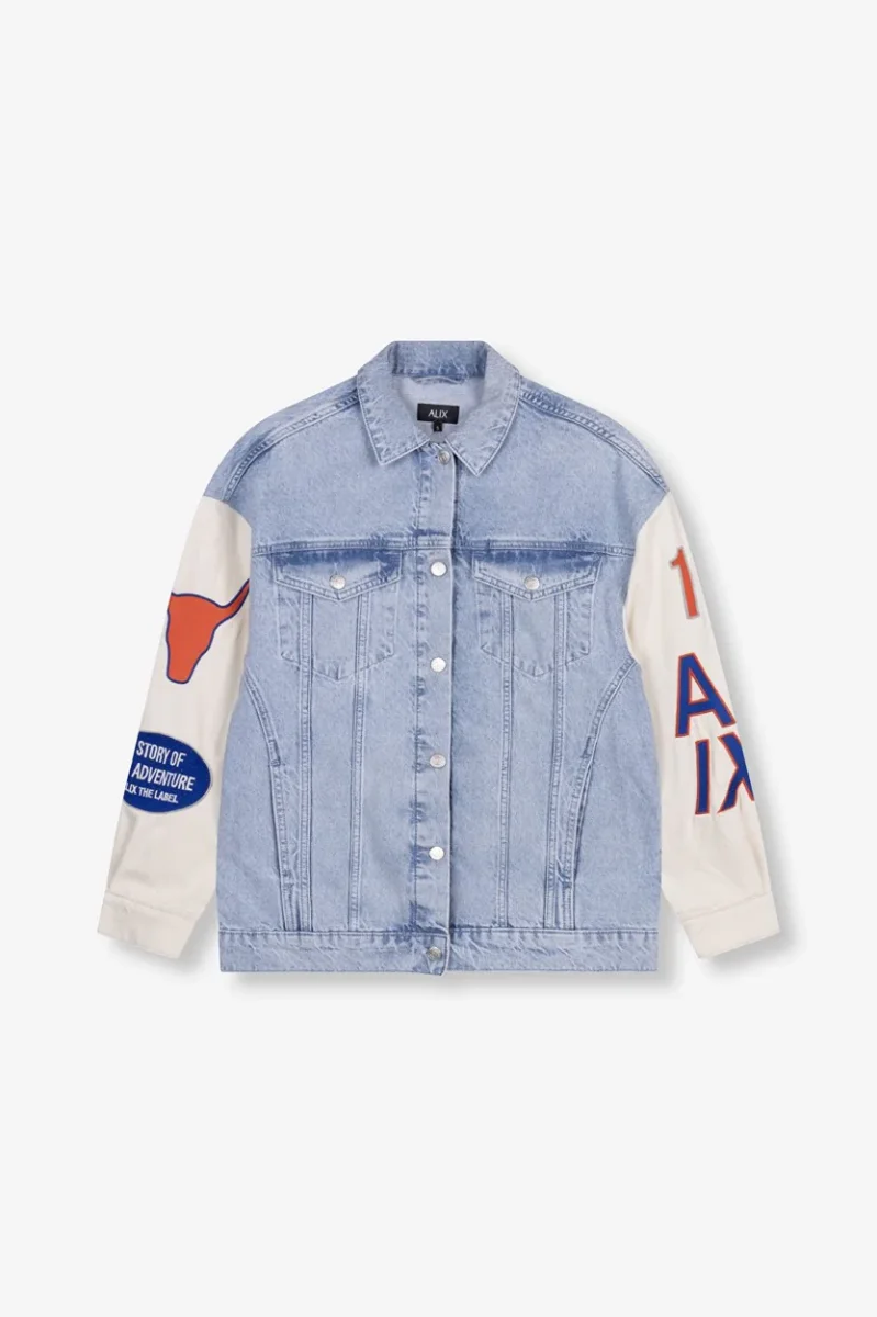 Mix Sleeve Denim Jacket - Blue Denim - Afbeelding 2