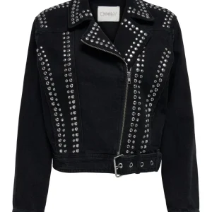 Onlgilla Ls Stud Dnm Biker Jacket C - Black Denim