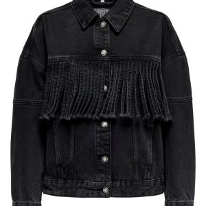 Onlholly Ls Fringe Dnm Jacket Fg - Black Denim