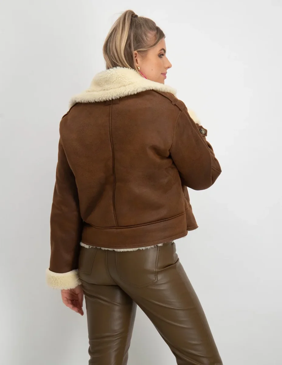 Onlylva Faux Suede Bonded - Cognac - Afbeelding 4