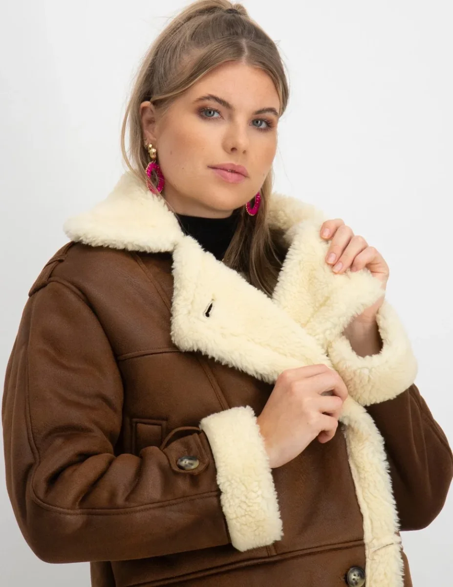 Onlylva Faux Suede Bonded - Cognac - Afbeelding 5