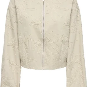 Onlisabella Emb. Bomber Jacket Otw - Ecru