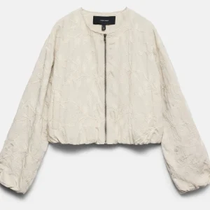 Vmbeatrice Ls Emb Bomber Jacket Exp - Beige