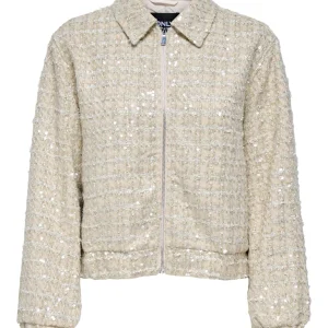 Onlsigne Sequin Boucle Jacket Otw - Ecru Dessin