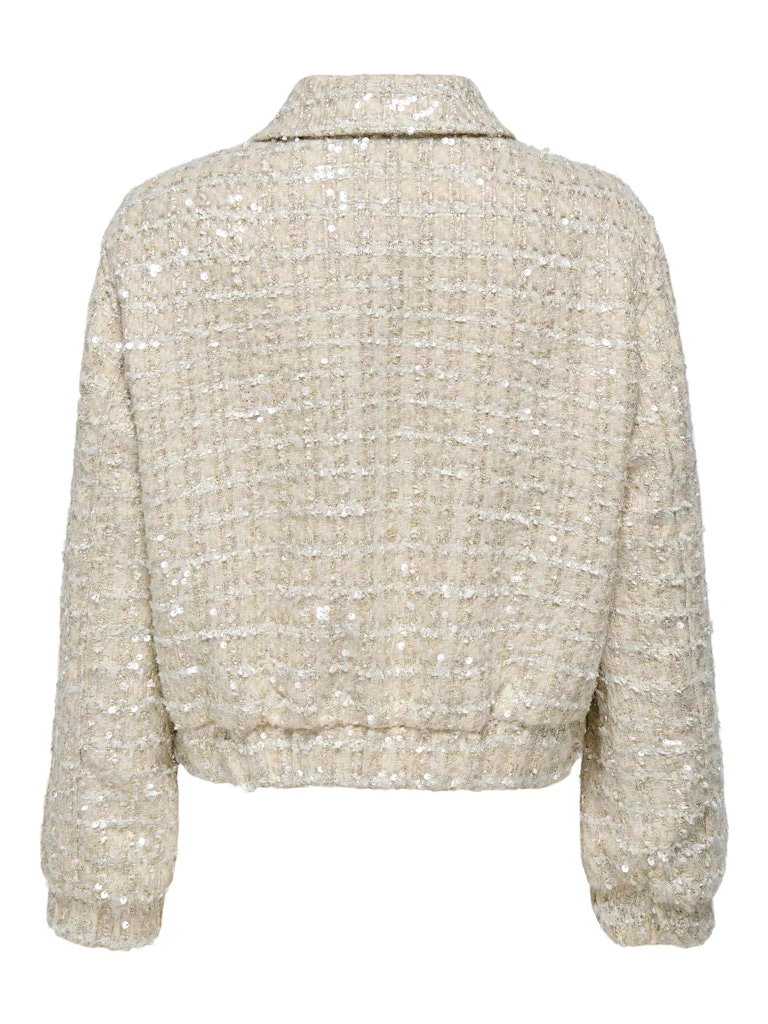 Onlsigne Sequin Boucle Jacket Otw - Ecru Dessin - Afbeelding 3