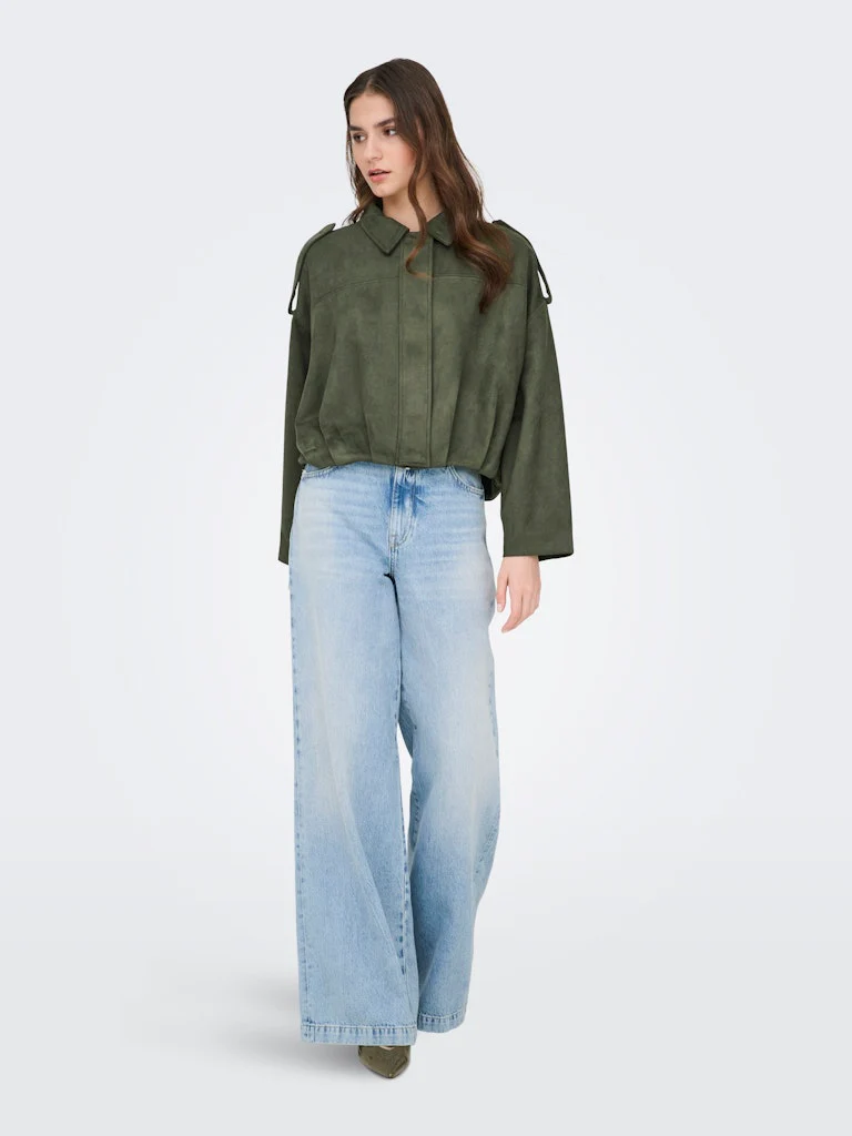 Jdynia Faux Suede Bat Jacket Otw Yfm - Donkergroen - Afbeelding 5