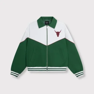 Color Blocking Bomber - Groen Dessin