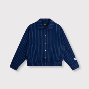 Clean Striped Bomber - Blauw Dessin