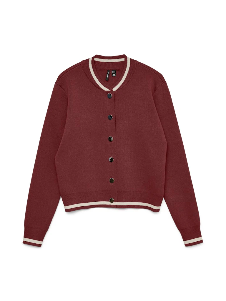 Vmevelijn Ls Bomber Knit Cardigan Exp - Bordeaux