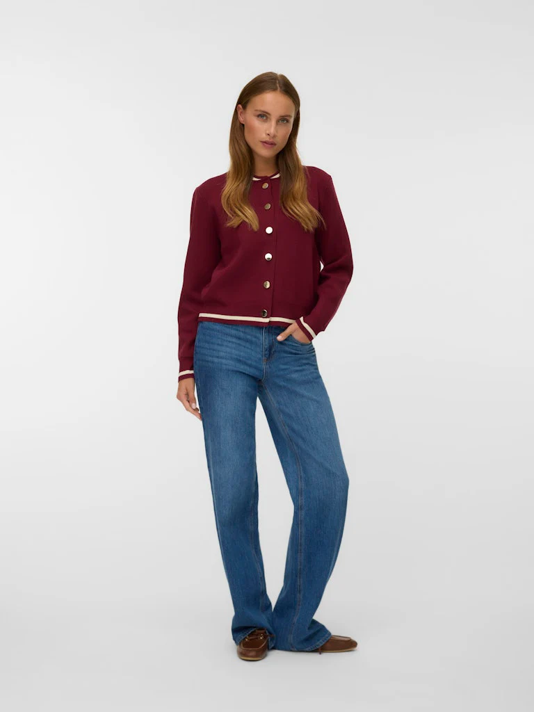 Vmevelijn Ls Bomber Knit Cardigan Exp - Bordeaux - Afbeelding 3