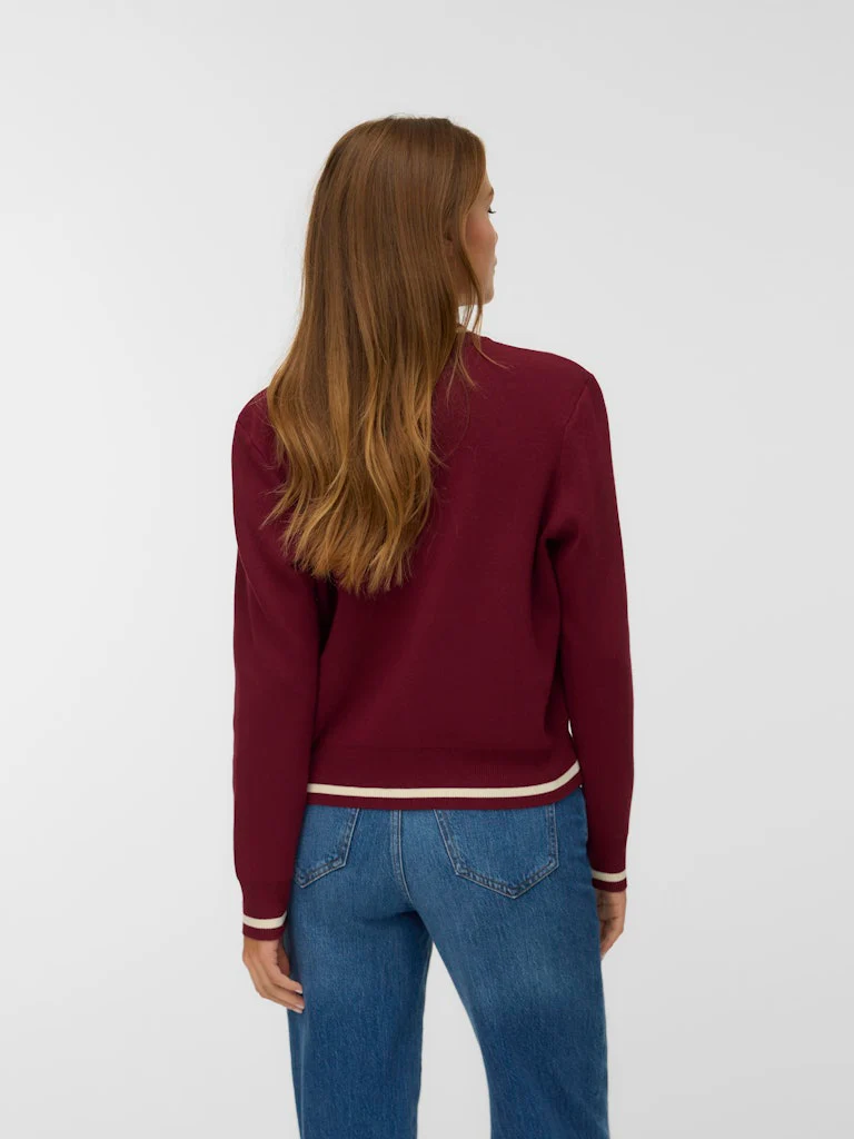 Vmevelijn Ls Bomber Knit Cardigan Exp - Bordeaux - Afbeelding 5
