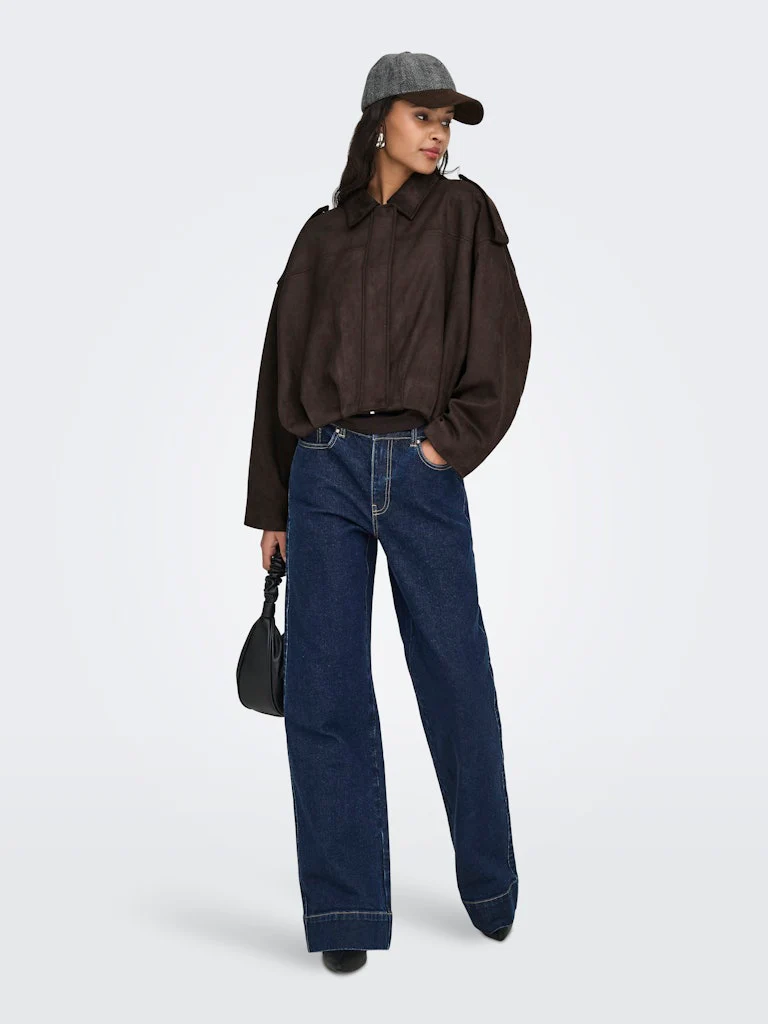 Jdynia Faux Suede Bat Jacket Otw Yfm - Bruin - Afbeelding 7