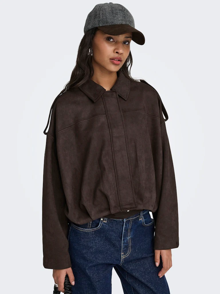 Jdynia Faux Suede Bat Jacket Otw Yfm - Bruin - Afbeelding 8