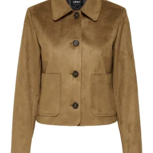 Onltulip Life Faux Suede Jacket Otw - Cognac